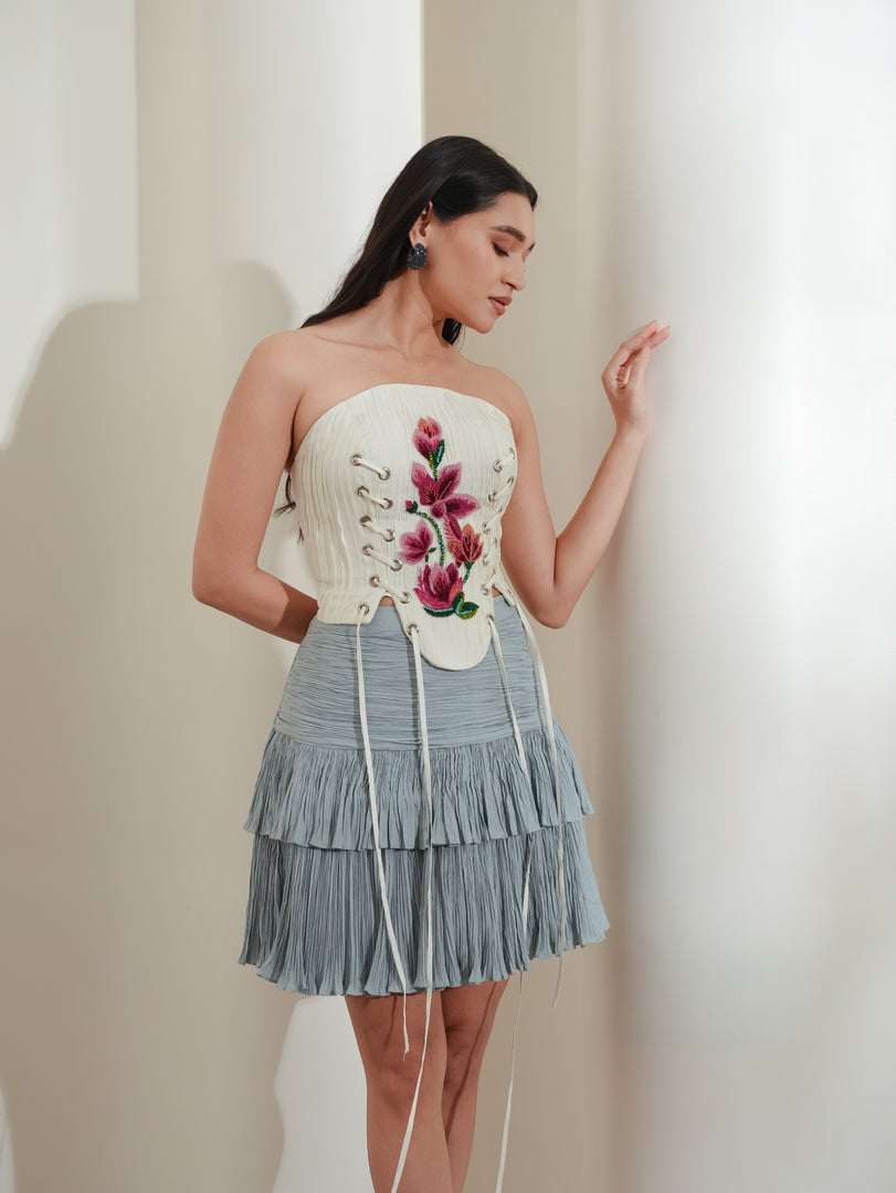 FLOWERS corset and skirt set